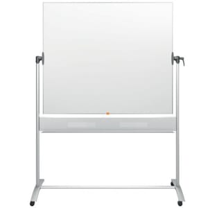 WHITEBOARDTAVLE MED HJUL 150x120 CM vendbarLAKKERT STÅL NOBO