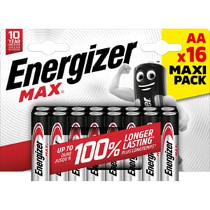 BATTER ENERGIZER MAX ALKALISK AA (16 STK)