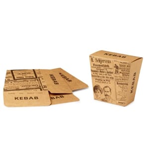 KEBAB BOKS BRUN AVISTRYKK 120x70x155 MM (250)