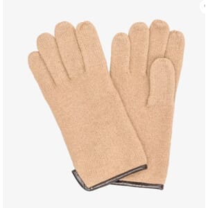 HANSKE DAME BEIGE STR M TOVET ULL HANDSKKOMPANIET