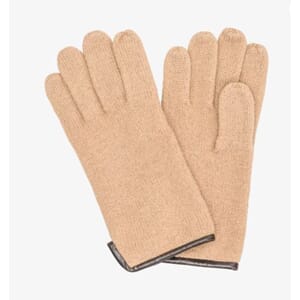 HANSKE DAME BEIGE STR L TOVET ULL HANDSKKOMPANIET